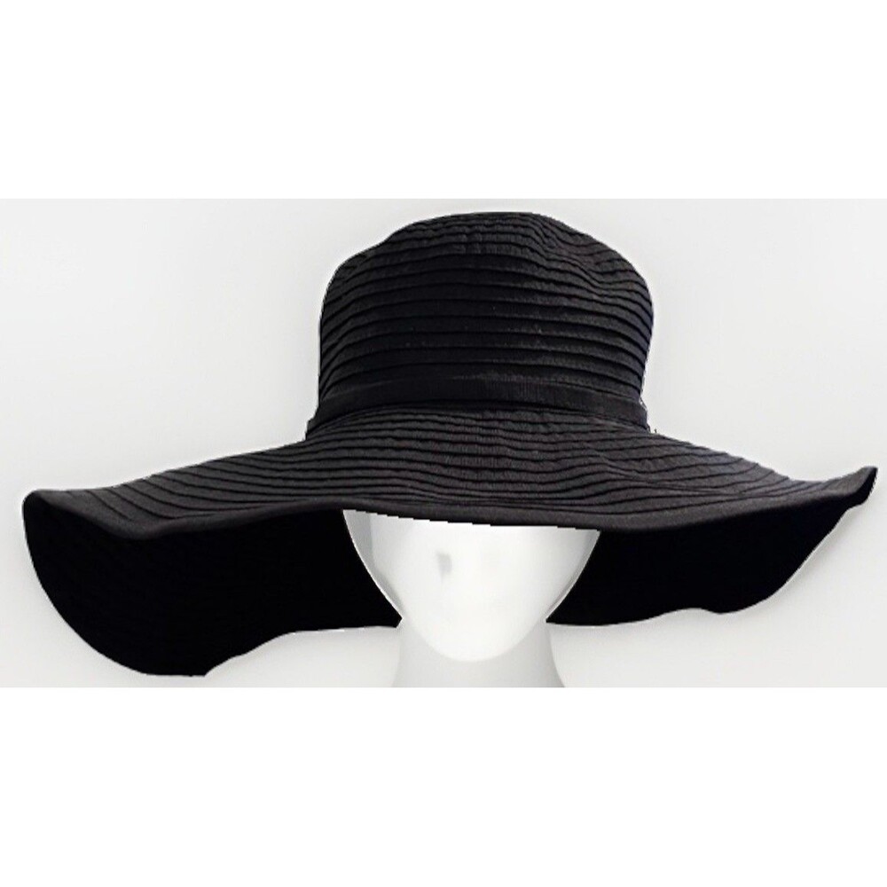 San Diego Hat Co. Womens Ultrabraid Extra Large Back Brim Floppy Hat Black Tie